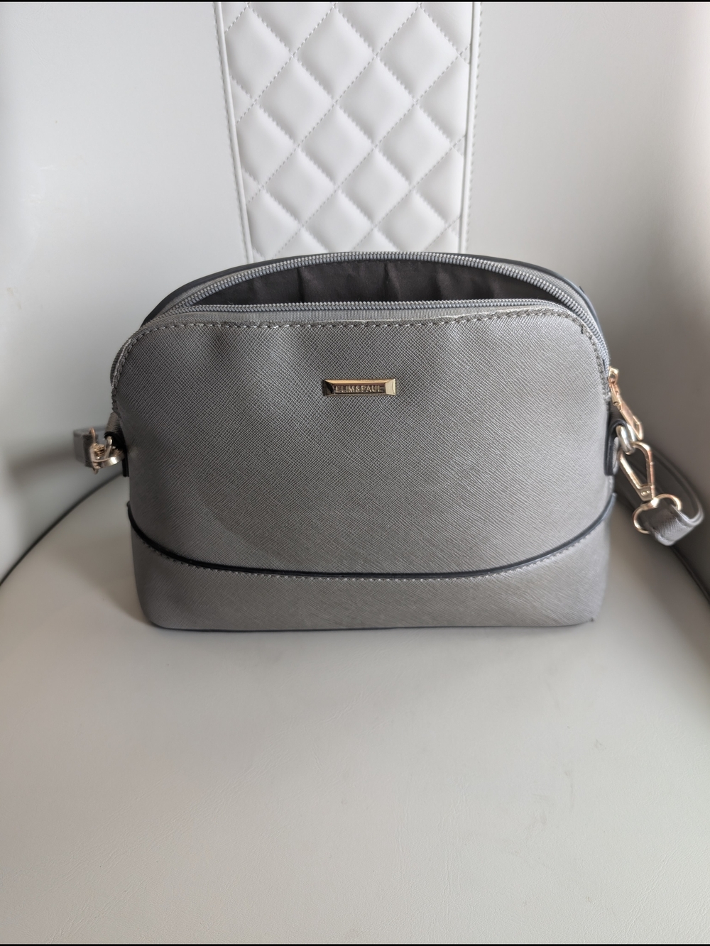 Elim & Paul Gray Crossbody Bag - Sleek Everyday Shoulder Purse